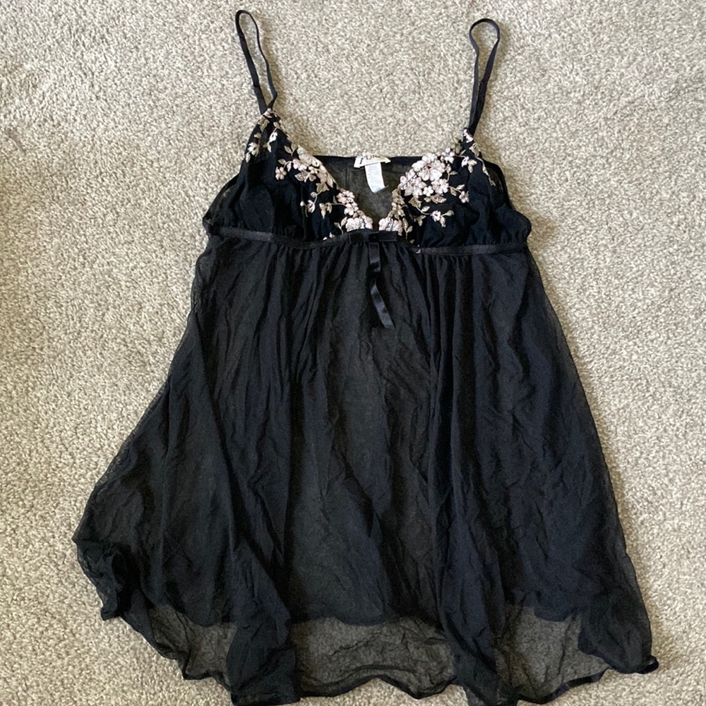 Felina Sheer Embroidered Babydoll Slip